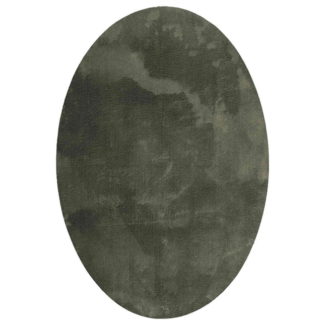 Områdetæpper Oval HUARTE Skovgrøn 160 x 230 cm 100% polyester