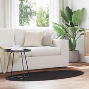 Områdetæpper Oval HUARTE Sort 80 x 150 cm 100% polyester