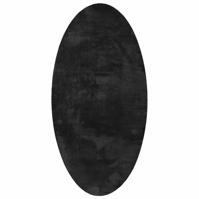 Områdetæpper Oval HUARTE Sort 100 x 200 cm 100% polyester