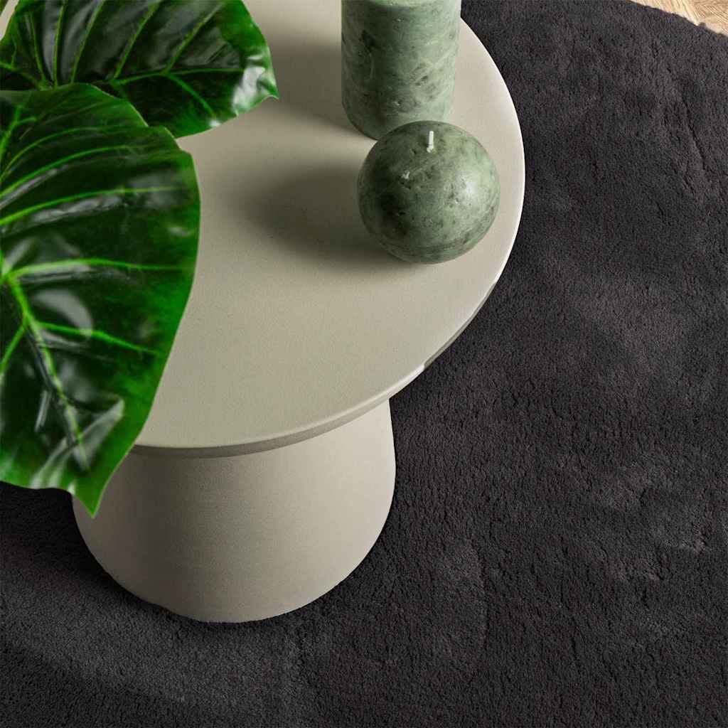 Områdetæpper Oval HUARTE Sort 120 x 170 cm 100% polyester