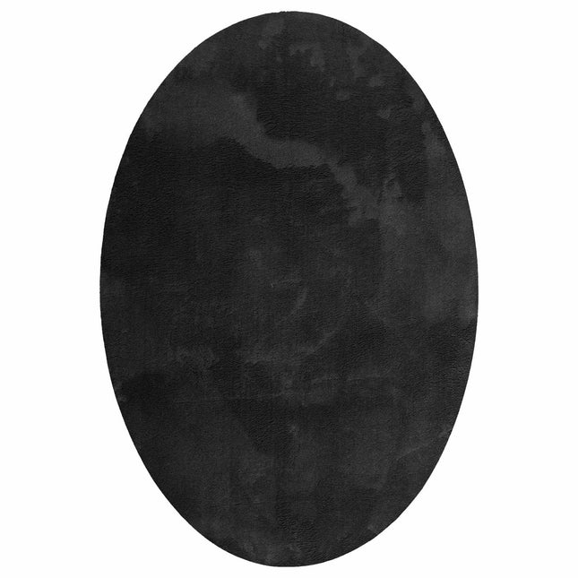 Områdetæpper Oval HUARTE Sort 160 x 230 cm 100% polyester