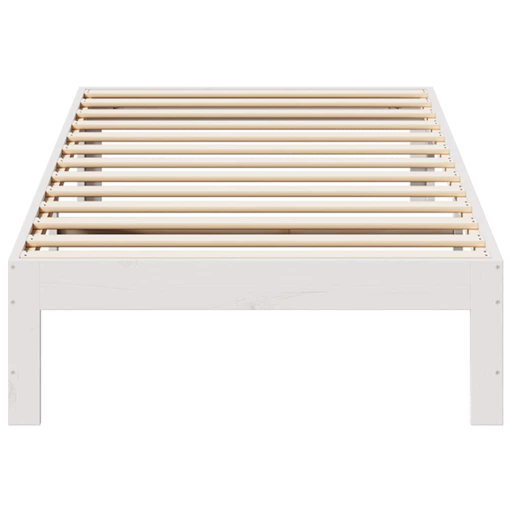 sengeramme uden madras 80x200 cm massivt fyrretræ hvid