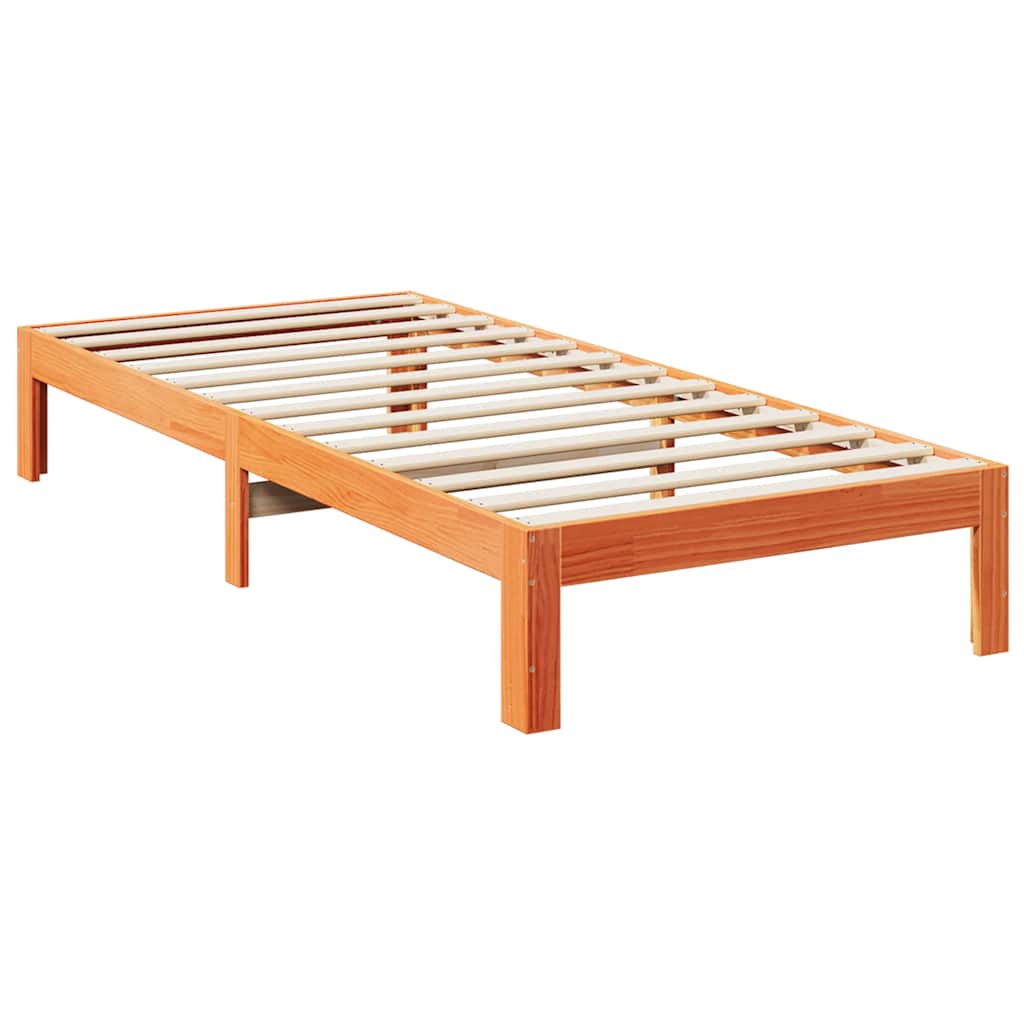 sengeramme uden madras 80x200 cm massivt fyrretræ gyldenbrun