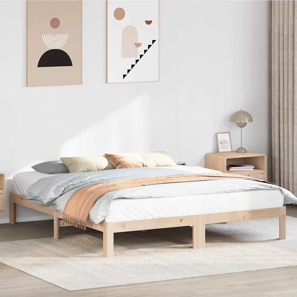 sengeramme uden madras 160x200 cm massivt fyrretræ