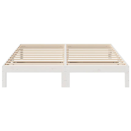 sengeramme uden madras 160x200 cm massivt fyrretræ hvid