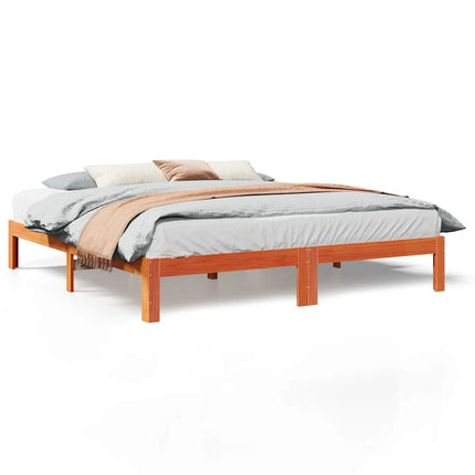 sengeramme uden madras 160x200 cm massivt fyrretræ gyldenbrun