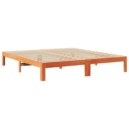 sengeramme uden madras 160x200 cm massivt fyrretræ gyldenbrun