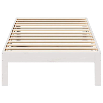 sengeramme uden madras 90x200 cm massivt fyrretræ hvid