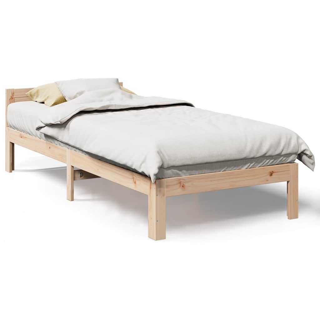 sengeramme uden madras 80x200 cm massivt fyrretræ