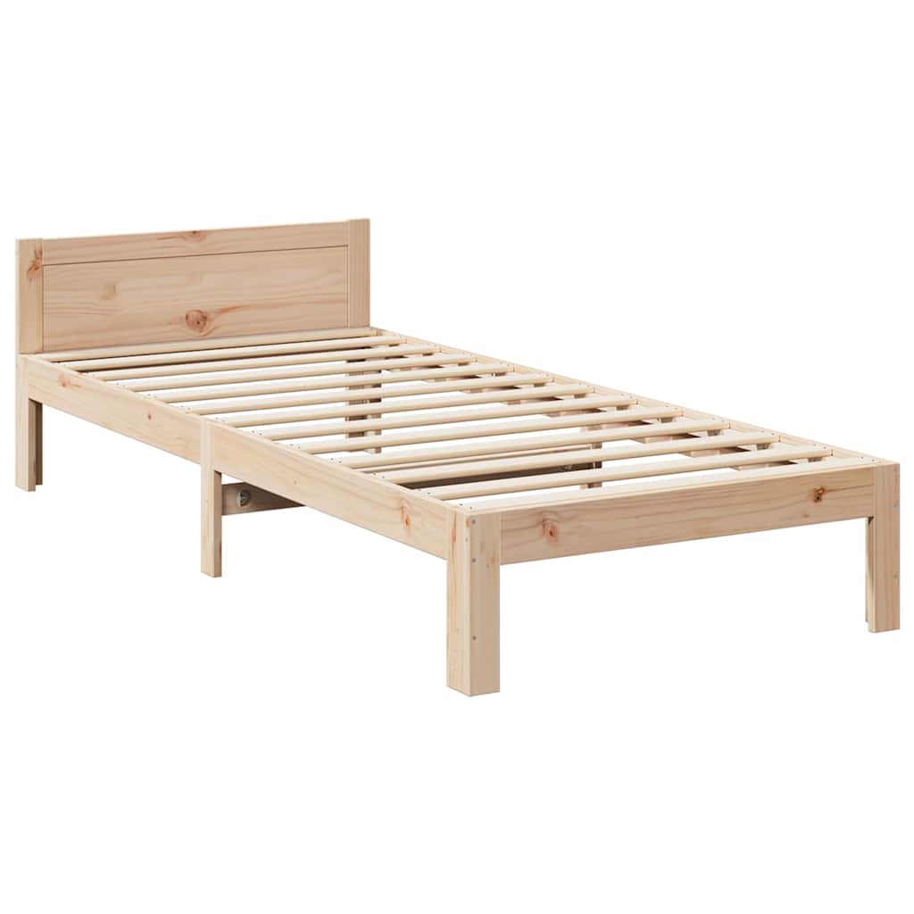 sengeramme uden madras 80x200 cm massivt fyrretræ