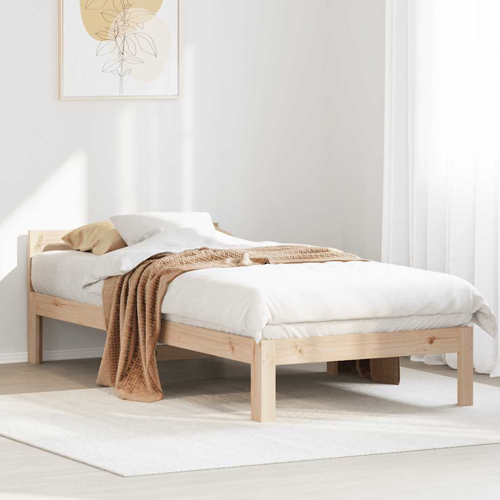 sengeramme uden madras 80x200 cm massivt fyrretræ