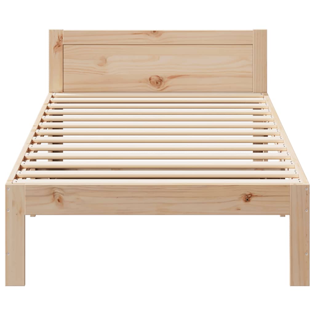 sengeramme uden madras 80x200 cm massivt fyrretræ