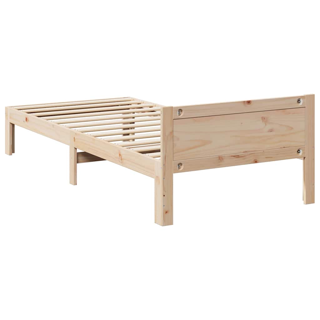 sengeramme uden madras 80x200 cm massivt fyrretræ