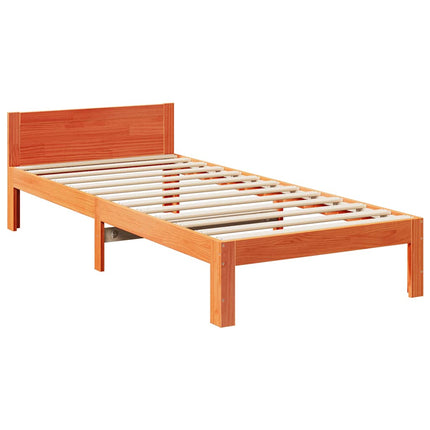 sengeramme uden madras 80x200 cm massivt fyrretræ gyldenbrun