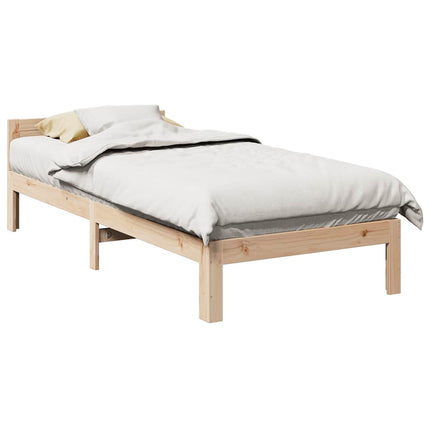 sengeramme uden madras 90x200 cm massivt fyrretræ