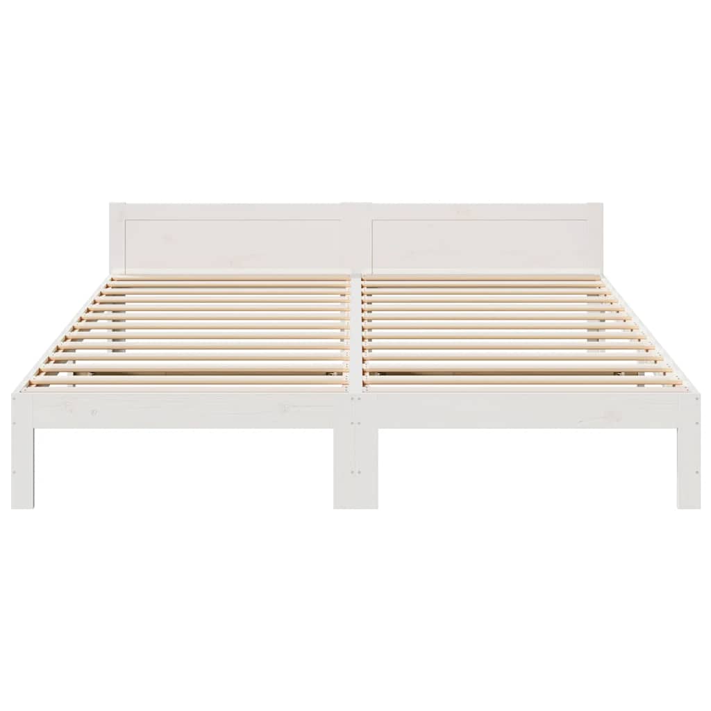 sengeramme uden madras 180x200 cm massivt fyrretræ hvid