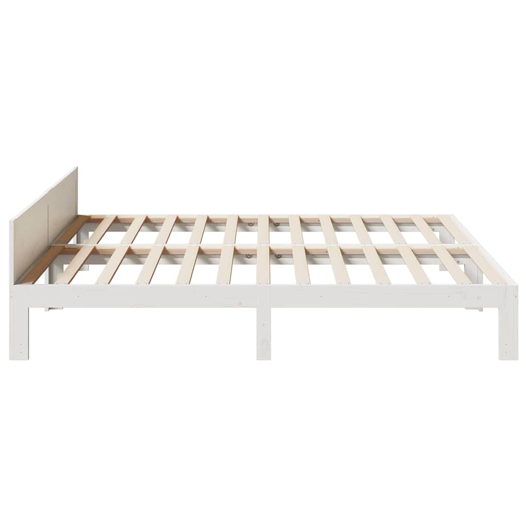 sengeramme uden madras 180x200 cm massivt fyrretræ hvid
