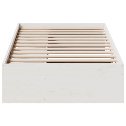 daybed med reol uden madras 100x200 cm massivt fyrretræ hvid