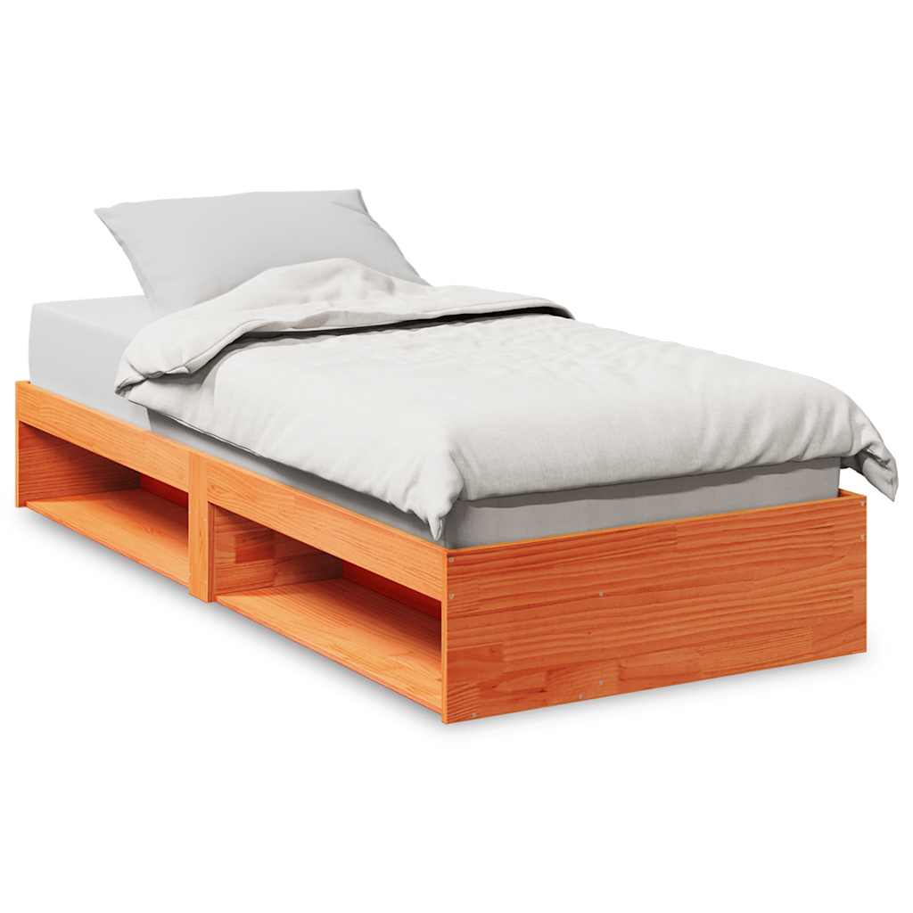 daybed uden madras 80x200 cm massivt fyrretræ gyldenbrun