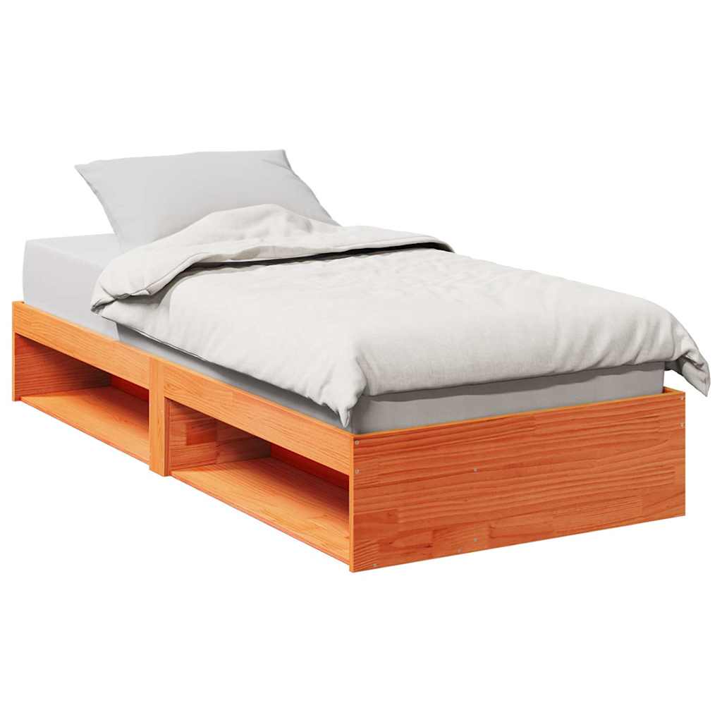 daybed uden madras 80x200 cm massivt fyrretræ gyldenbrun