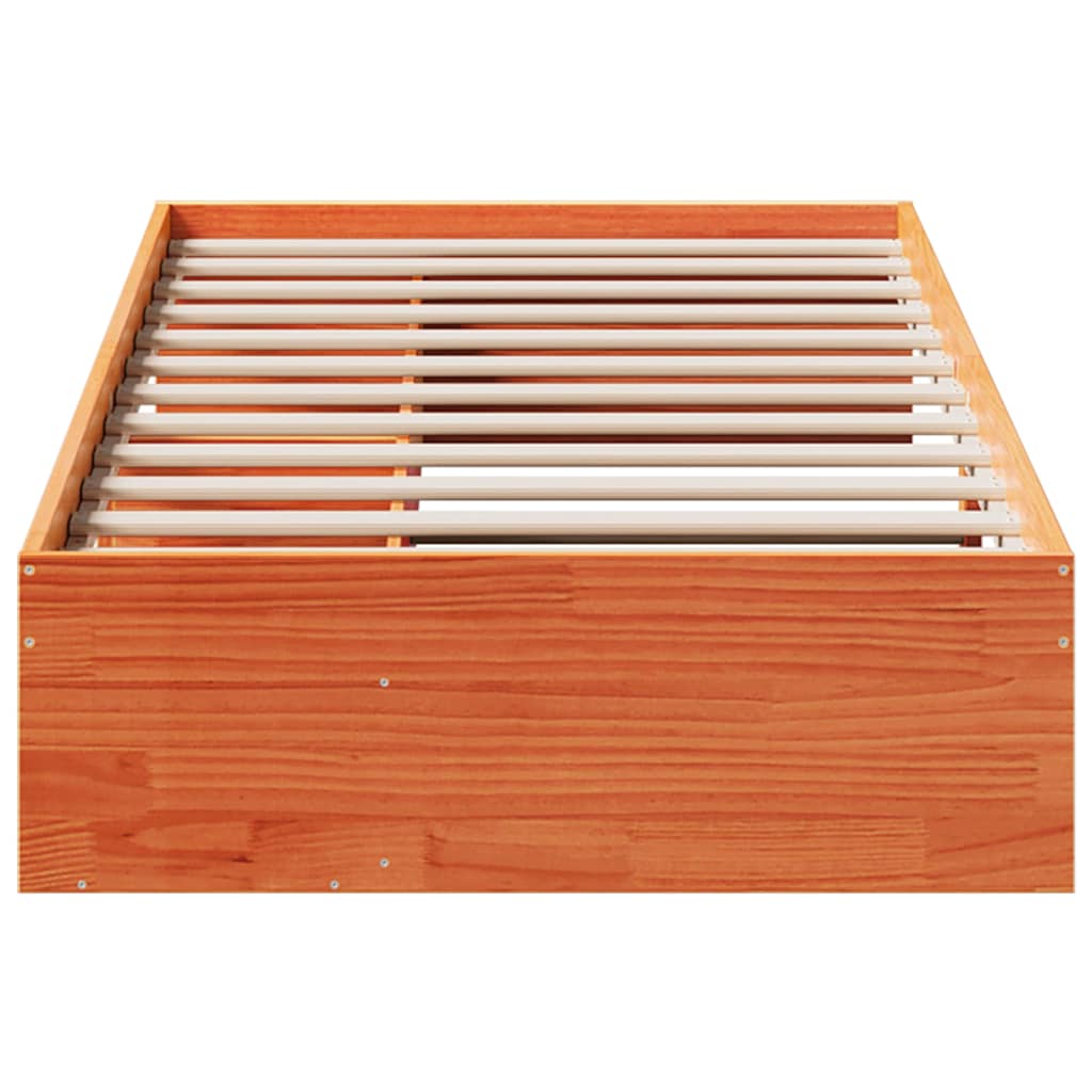 daybed uden madras 90x190 cm massivt fyrretræ gyldenbrun