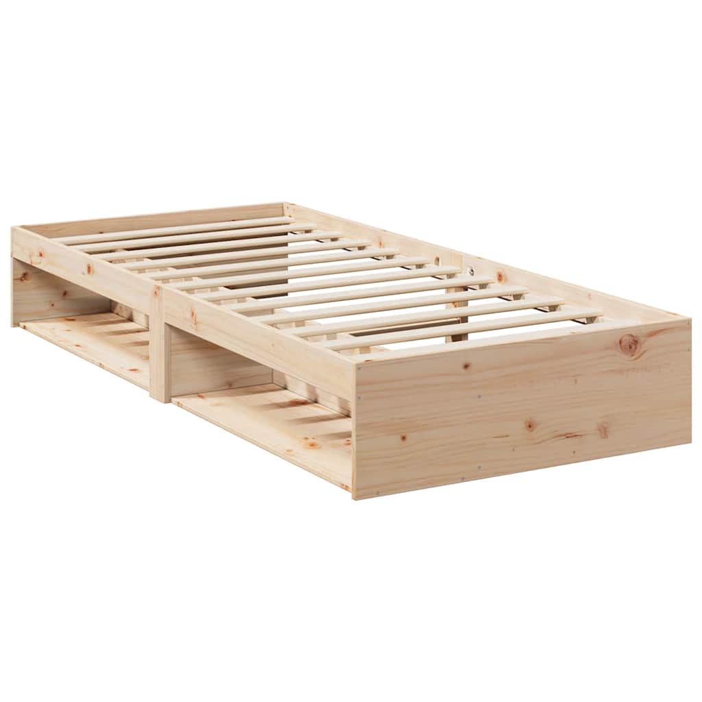 daybed med reol uden madras 75x190 cm massivt fyrretræ