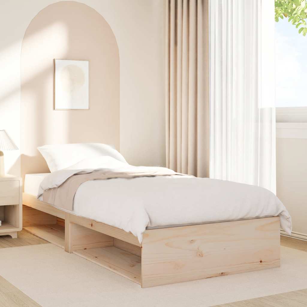 daybed med reol uden madras 75x190 cm massivt fyrretræ
