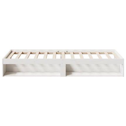daybed med reol uden madras 75x190 cm massivt fyrretræ hvid