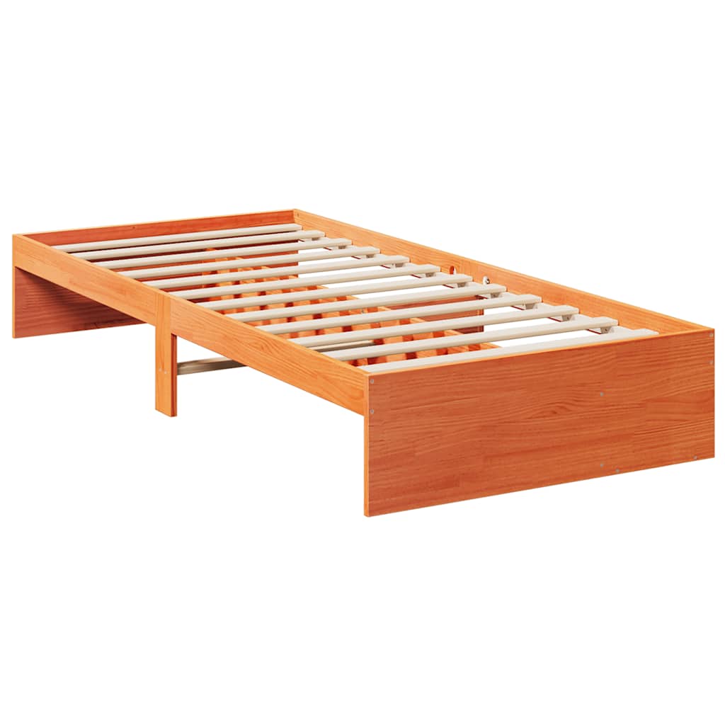 daybed uden madras 75x190 cm massivt fyrretræ gyldenbrun