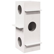 kattehus 43x43x90 cm massivt fyrretræ hvid