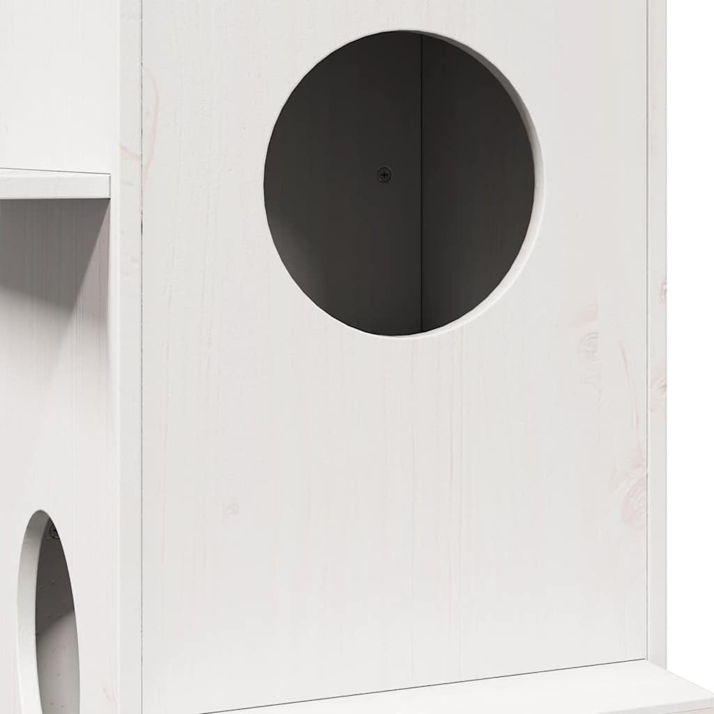 kattehus 43x43x90 cm massivt fyrretræ hvid