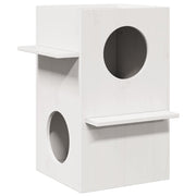 kattehus 43x43x60 cm massivt fyrretræ hvid