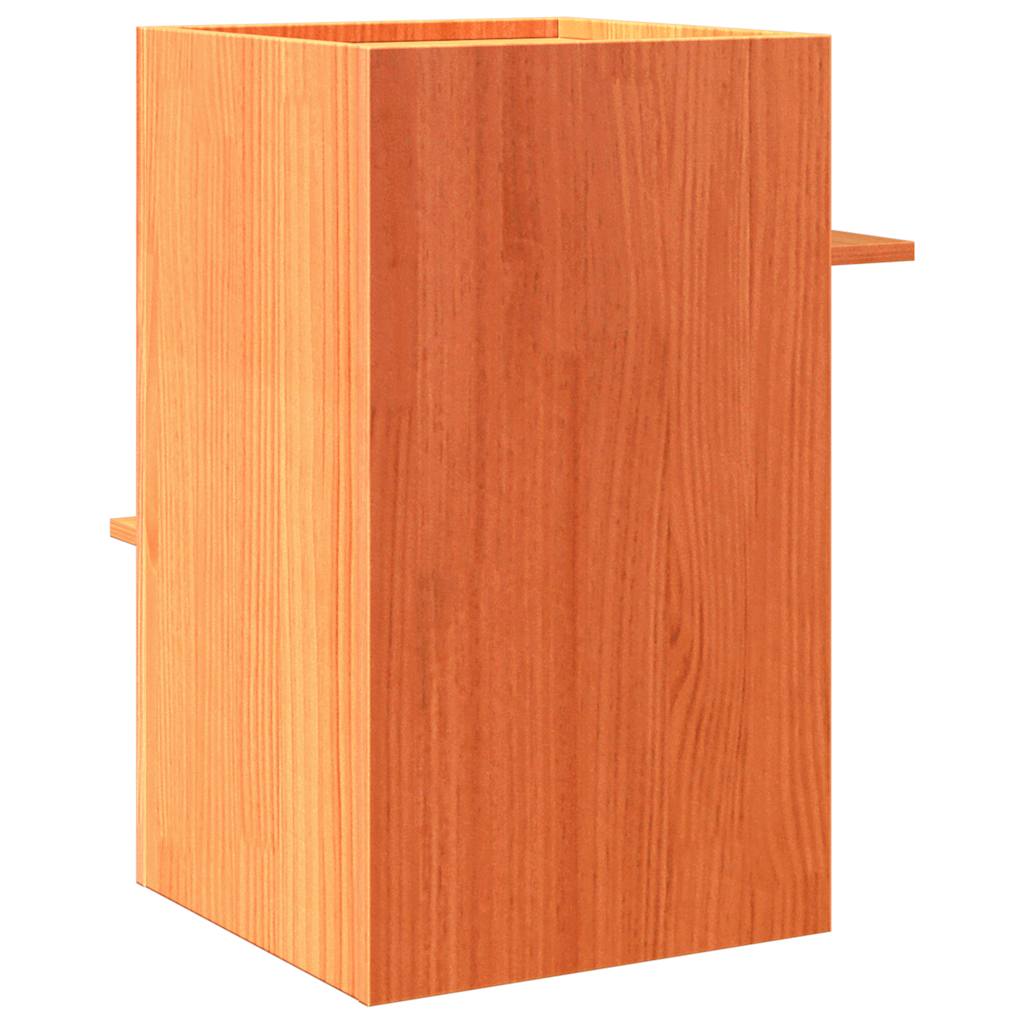 kattehus 43x43x60 cm massivt fyrretræ gyldenbrun