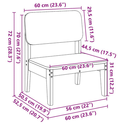 havestole 2 stk. 60x52,5x72 cm massivt douglasgran