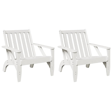 Adirondack-havestole 2 stk. 75x77x77 cm massivt fyrretræ hvid