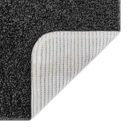 Anti-slip Shaggy tæppe Mørkegrå 120 x 120 cm PP