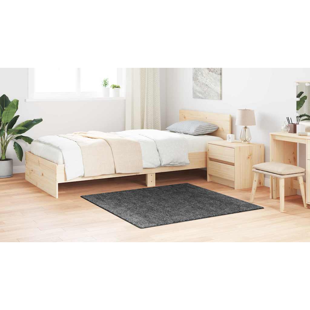 Anti-slip Shaggy tæppe Mørkegrå 120 x 120 cm PP