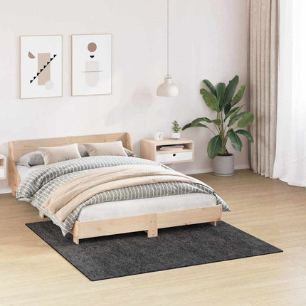 Anti-slip Shaggy tæppe Mørkegrå 160 x 160 cm PP