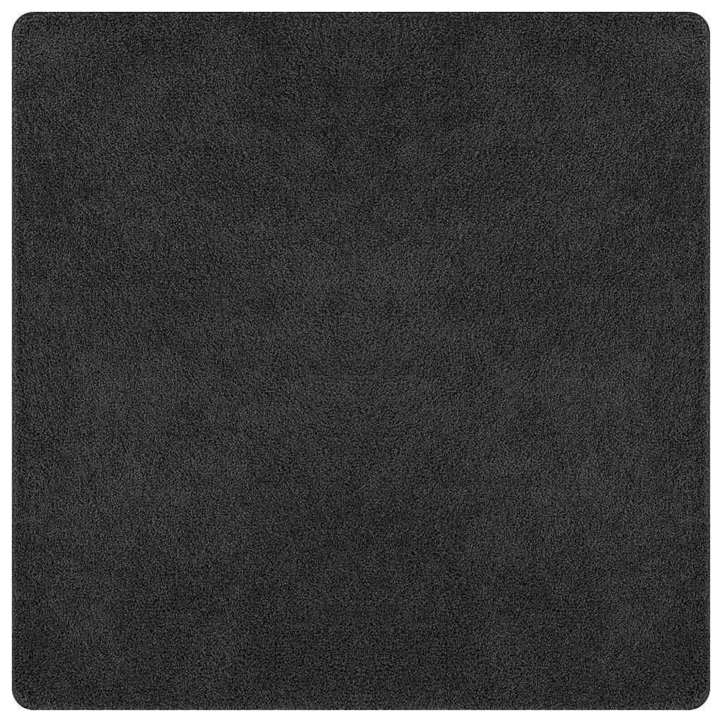 Anti-slip Shaggy tæppe Mørkegrå 160 x 160 cm PP