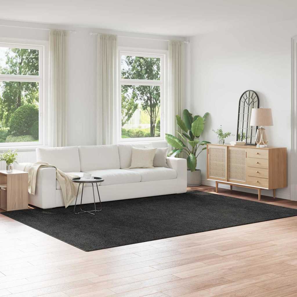 Anti-slip Shaggy tæppe Mørkegrå 240 x 340 cm PP
