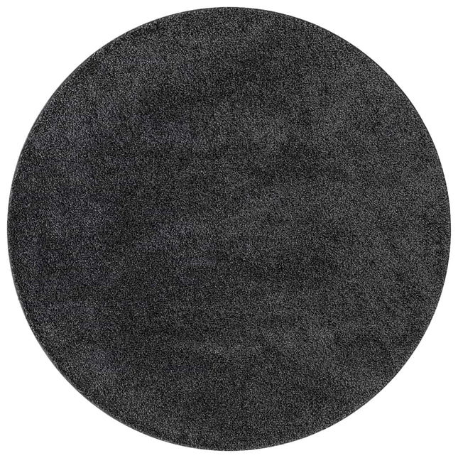 Anti-slip Shaggy tæppe Mørkegrå 90 x 90 cm PP