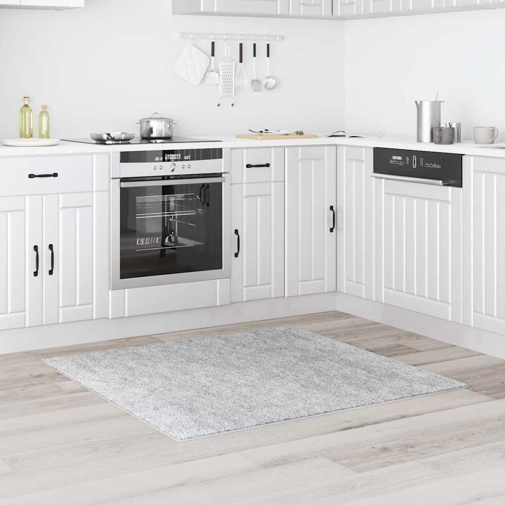 Anti-slip Shaggy tæppe Grå 120 x 120 cm PP