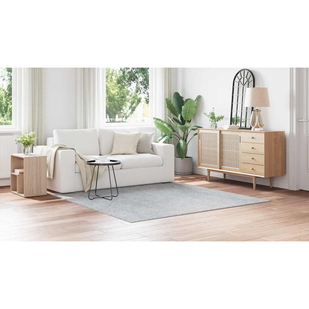 Anti-slip Shaggy tæppe Grå 200 x 200 cm PP