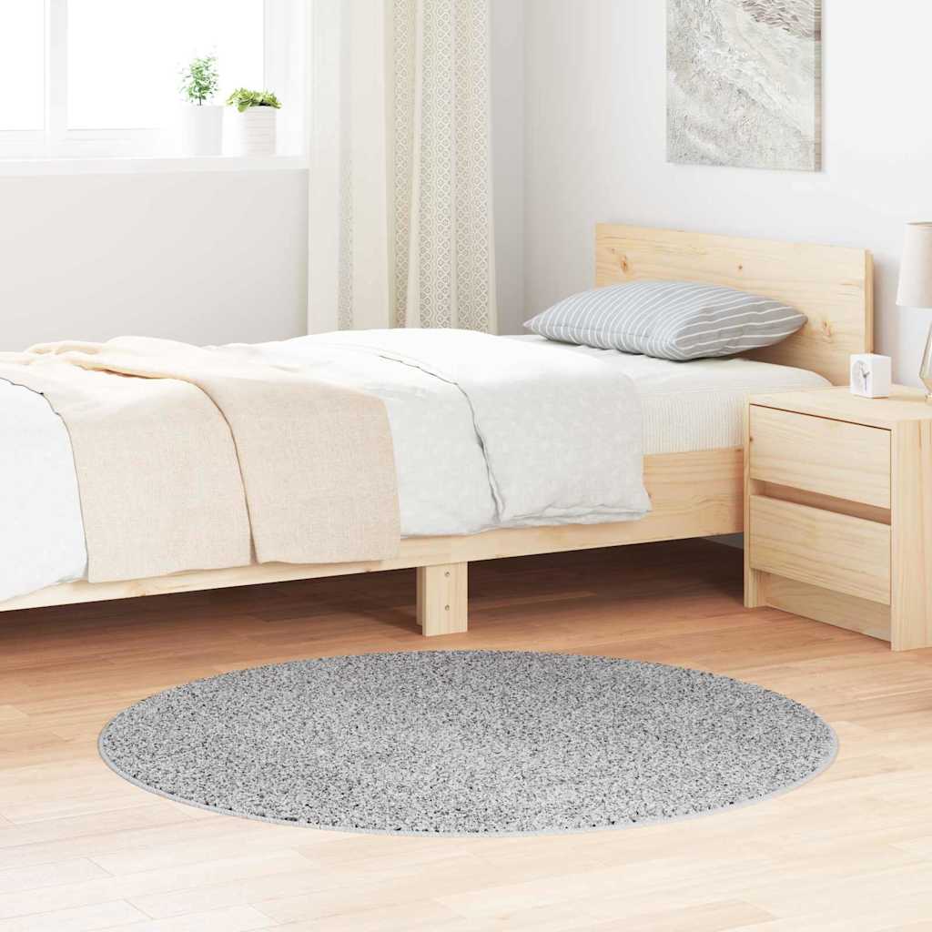 Rundt anti-slip shaggy tæppe - grå 120 × 120 cm i PP