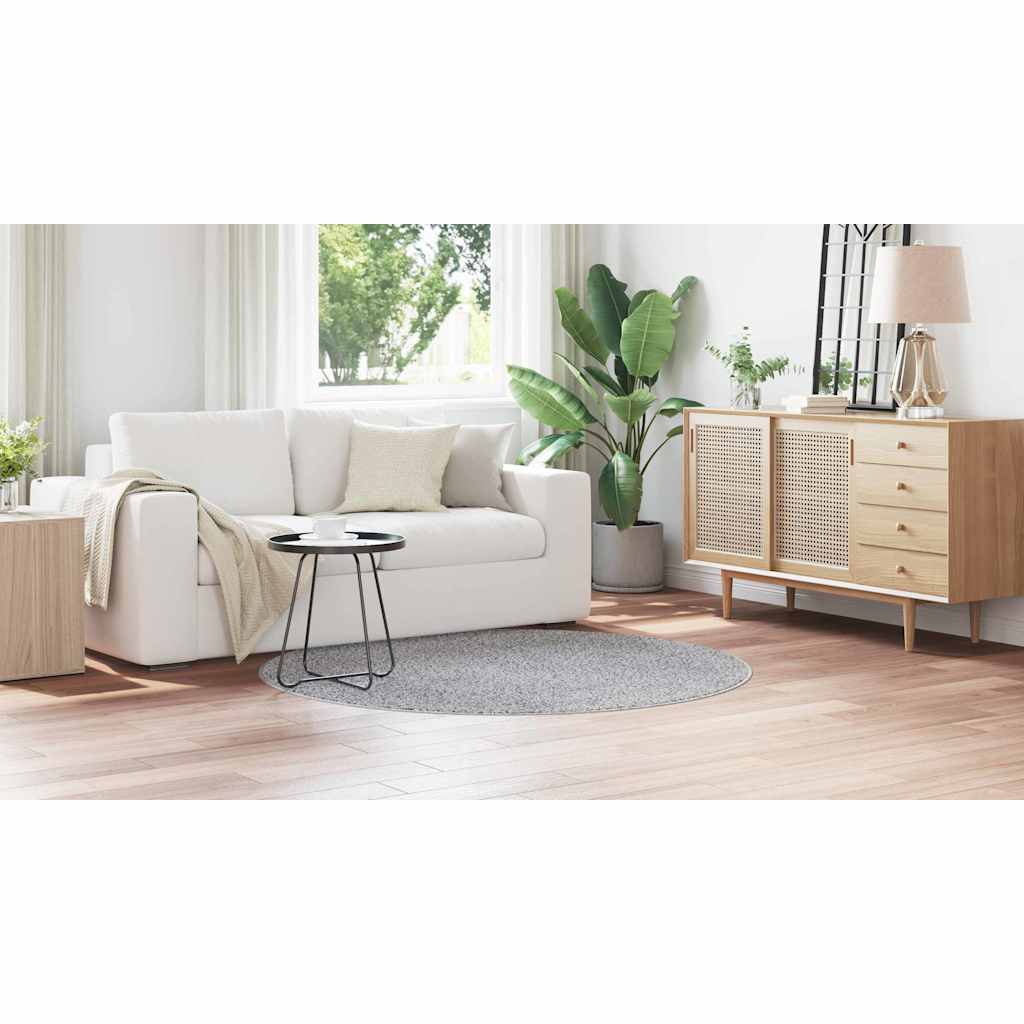 Anti-slip Shaggy tæppe Grå 160 x 160 cm PP