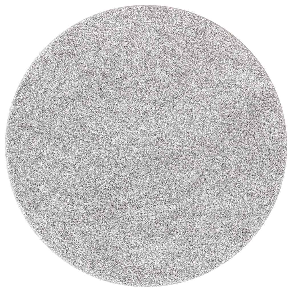 Rundt anti-slip shaggy tæppe - grå 160 × 160 cm i PP