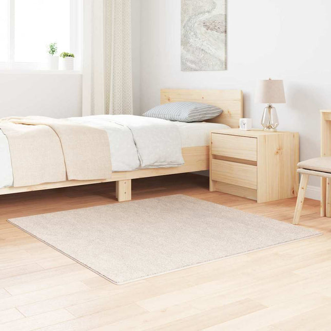 Anti-slip Shaggy tæppe Cremefarvet 120 x 120 cm PP