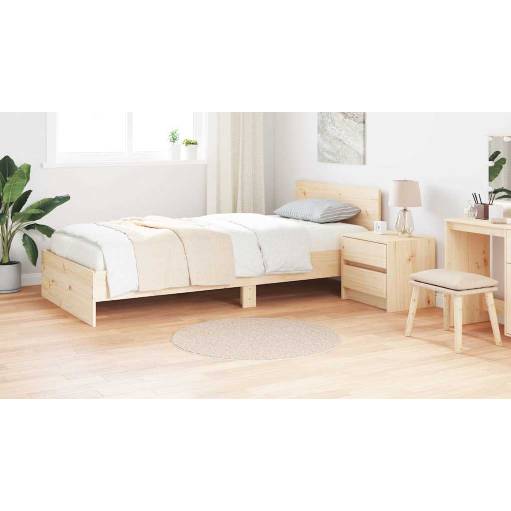 Anti-slip Shaggy tæppe Creme 90 x 90 cm PP