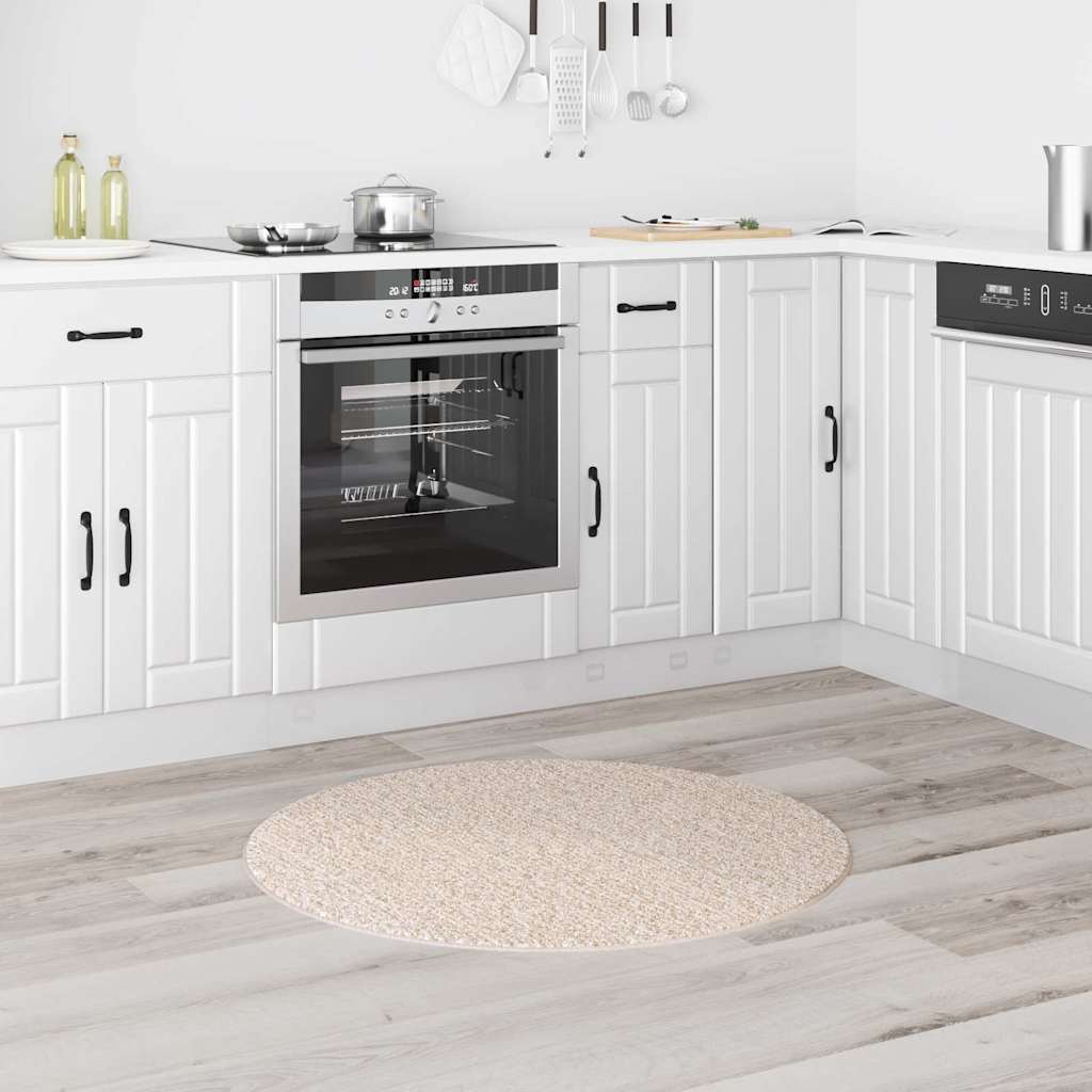 Anti-slip Shaggy tæppe Creme 90 x 90 cm PP