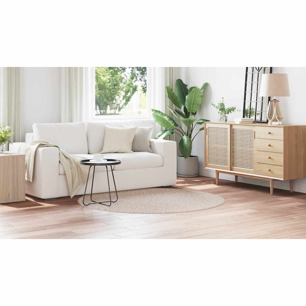 Anti-slip Shaggy tæppe Creme 160 x 160 cm PP